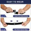 No Show Invisible Belt for Women/Men Elastic Web Strap Waist Stretch Belt with Flat Buckle for Jeans Pants Dresses (Suit for US Size 16+, 1pcs/ White)