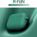 R-fun for AirPods Pro 3 Case (2025), Soft Silicone Protective Case Cover Compatible with Apple AirPods Pro 3rd Generation (USB-C Cable) for Women Men with Cleaning Kit and Keychain, Pine Green