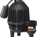 WAYNE 1/2 HP Sewage Pump – Thermoplastic Construction, Automatic Tether Float Switch, Up to 10,000 Gallons Per Hour & Handles 2-Inch Solids– For Sewage and Wastewater Removal, SEL50