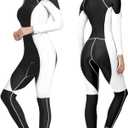 OMGear Dive Skin for Women Men Snorkel Suit Full Body Swimsuit Quick Dry Thin Diving Suit UV Protection Rash Guard Long Sleeve Swimwear Swimming Kayaking Snorkeling Gear (X-Large, Black)