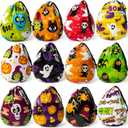 JOYIN 60PCS Halloween Drawstring Goody Treats Bags for Halloween Trick or Treating, Plastic Candy Goodie Bags Bulk for kids Party Favor Supplies, School Classroom Exchange Gifts in 12 Designs