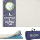 Sleepah Pack and Play Mattress Foam Pad 38 x 26 x 1 for Playpen, Portable Playyard Mattress - Soft Waterproof Washable & Removable Cover Breathable Topper
