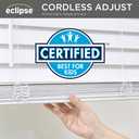 Eclipse 2in. Faux Wood Blinds, 27.5"W x 64"L in White - Cordless Window Blinds, Certified Safe for Children & Pets, Light Filtering, Wand Tilt and Smooth Easy Operation, Window Shades for Home
