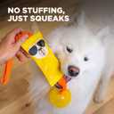Outward Hound Fire Biterz Tugz Yellow Llama Durable Firehose Dog Tug Toy with Squeaking Ball