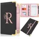 Server Book, Alphabet Waitress Book for Waitress, Leather Waitess Book with Zipper Pocket, Server Manual Checkbook Fits Server Apron (R)