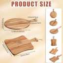 Hsei 2 Pcs Acacia Wood Cutting Board with Handle Wooden Charcuterie Board Large Paddle Carving Chopping Set Butter Serving Tray for Cheese Meat Fruit Pizza Bread Baking(Practical Handle)