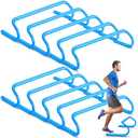 Wettarn 10 Pcs Speed Agility Training Hurdles Detachable Durable Hurdle Agility Plyometric and All Purpose Speed Training Equipment for Athletes Soccer Basketball(6 Inch,Blue)