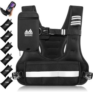 Adjustable Weighted Vest, 4-10lb/11-20lb Body Weight Vest with Touchscreen Phone Holder & 6 Ironsand Weights for Women & Men, Workout Equipment for Weight Loss, Fitness, Walking, Running, Cardio, Strength Training