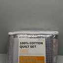 Bedduvit Oversized Queen Bedspreads 120"x102", 100% Cotton Modern Patchwork Plaid Extra Wide Quilts Bedding Set, Lightweight Quilt Queen Size, Farmhouse Coverlets Bed Spread, 3pcs, Gray/Beige/Black