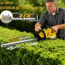 Hedge Trimmer Cordless Electric Bush Trimmers Compatible with DEWALT 20V MAX Battery(No Battery), 22'' Dual-Action Blade, Automatic Lubrication, 2/3'' Blade Gap, Rotatable Handle