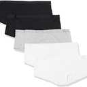 Amazon Essentials Women's Cotton Boyshort Underwear, Pack of 5 size S
