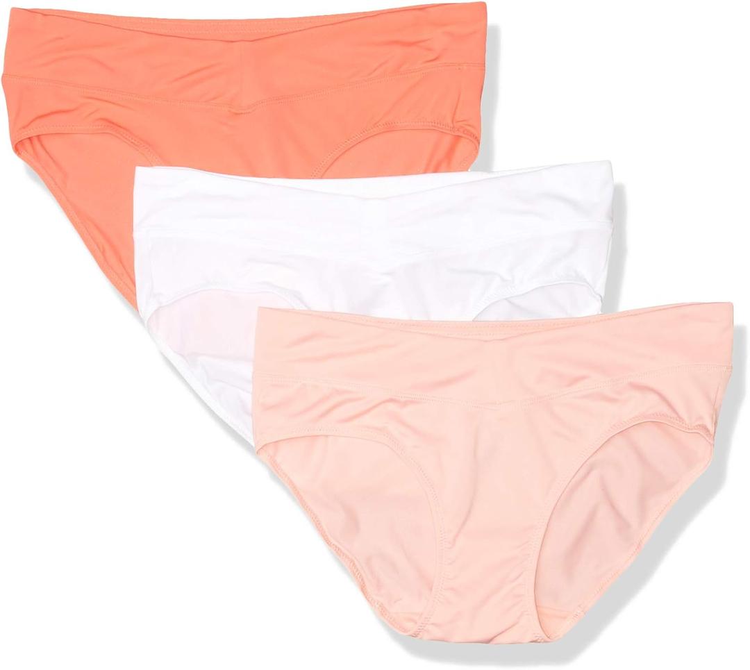 Warner's Women's Blissful Benefits No Muffin Top 3 Pack Hipster Panties (XX-Large, Sugar Coral/White/Peach Glow)