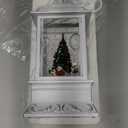 Christmas Tree Snow Globe Light up Lantern with 8 Songs, 10.8" White Rotating Electric Christmas Snow Globes for Kids Adults, 6H Timer & Dual Power, Snowglobes Christmas Decorations Indoor Gifts