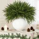 16 Pcs Artificial Norfolk Pine Branches - Real Touch Pine Stems Fake Plants Pine Picks Faux Greenery Stems for Vase DIY Crafts Garland Wreath Christmas Indoor Outdoor Home Decor