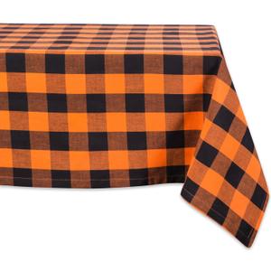 DII Buffalo Check Collection, Classic Farmhouse Tablecloth, Tablecloth, 60x104, Orange & Black