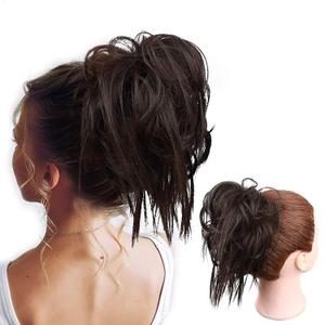 HMD Tousled Updo Messy Bun Hair Piece Hair Extension Ponytail With Elastic Rubber Band Updo Extensions Hairpiece Synthetic Hair Extensions Scrunchies Ponytail Hairpieces for Women(Dark Brown) (Tousled Updo Bun (Pack of 1), 6A Dark Brown)