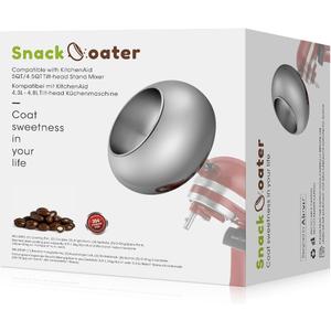 Aieve Snack Coater Compatible with KitchenAid Tilt-Head Stand Mixer for Making Chocolate Covered Almonds, Pistachio, Peanut, Freeze Dried Strawberry, Raisin, Macadamia Nuts and Blueberry