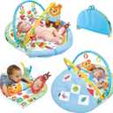 Yookidoo Baby Gym Play 'N Nap. 3-in-1 Activity Playmat with Foldable Infant Blanket. Tummy Time Pillow & Mirror, Sensory Toys and Newborn Rattle for 0-12 Months.
