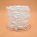 10M Artificial Bead Pearl Ribbon Chiffon Ribbon and Organza Lace Trims for Wedding Flower Christmas Tree Decoration Sewing Craft Packaging (White)