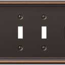 Amerelle 149T4DB Chelsea Wallplate, 4 Toggle, Steel, Aged Bronze, 1-Pack