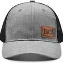 Dad Hat 2025, Gifts for New Dads, Leather Patch Adjustable Daddy Trucker Caps for Father's Day Birthday Gift
