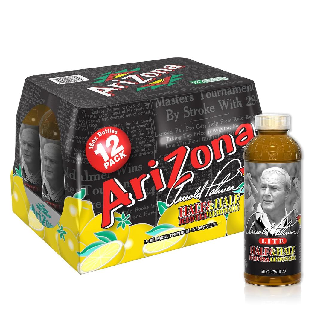 Arizona Premium Brewed Arnold Palmer Bottled Tea 16-Ounce | 12-Count (EXP 08/19/26)