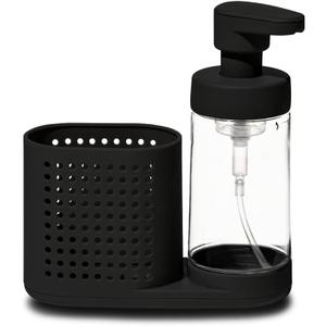 madesmart Antimicrobial Sink Foaming Station, Soft-Grip Base, All-in-One Home Organization, EPA Certified, Carbon