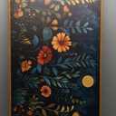 Vintage Dark Botanical Framed Canvas Wall Art Set, Colorful Floral Wall Decor, Nature Wildflower Wall Painting, Colorful Blossom Art Prints for Living Room, Bedroom, Office - 20"X40"x1