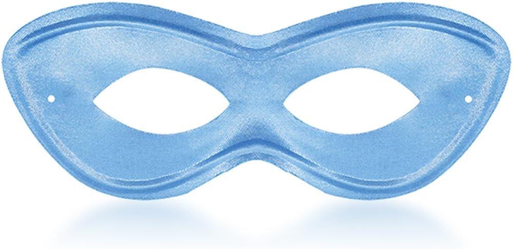 2 x Light Blue Super Hero Fabric Eye Mask - 2.87" x 8.25" - Durable, Comfortable & Perfect Fit - Ideal for Parties, Cosplay & More
