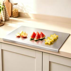 304 Stainless Steel Cutting Board for Kitchen，Dishwasher Safe Metal Chopping Board for Dough Kneading, Baking, Pastry, Noodle, Meat, Fruits and Vegetables (19.7''L x 15.2''W)