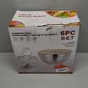 Mixing Bowls with Lids Set, 6 Piece Stainless Steel Nesting Storage Bowls for Kitchen, with 3 Grater Attachments & Non-Slip Bottoms, Size 5.5,3.5,2.5,2.1,1.5,1.1 QT (Khaki)