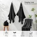 18 Pcs Black Woven Family Towels Set-6 Bath Sheets,6 Hand Towels,6 Washcloths Soft Polyester Towels Absorbent Shower Towel Quick Dry Beach Chair Towel Lint Less Towels Set for Bathroom Spa Gym Hotel