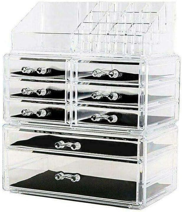 WDYB Acrylic Cosmetic Table Organizer Makeup Holder Case Box Jewelry Storage 8 Drawer Cosmetic-display-cases Makeup organizer Bathroom organizer Makeup bag Storage cabinet Bathroom storage Makeu