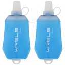 WRELS 200ml/350ml/500ml Collapsible Soft Flask,BPA Free Folding Soft Water Bottle with Hanging Ring,Lightweight TPU Hydration Flask for Running Marathon Cycling Hiking(200ml-2 Packs)