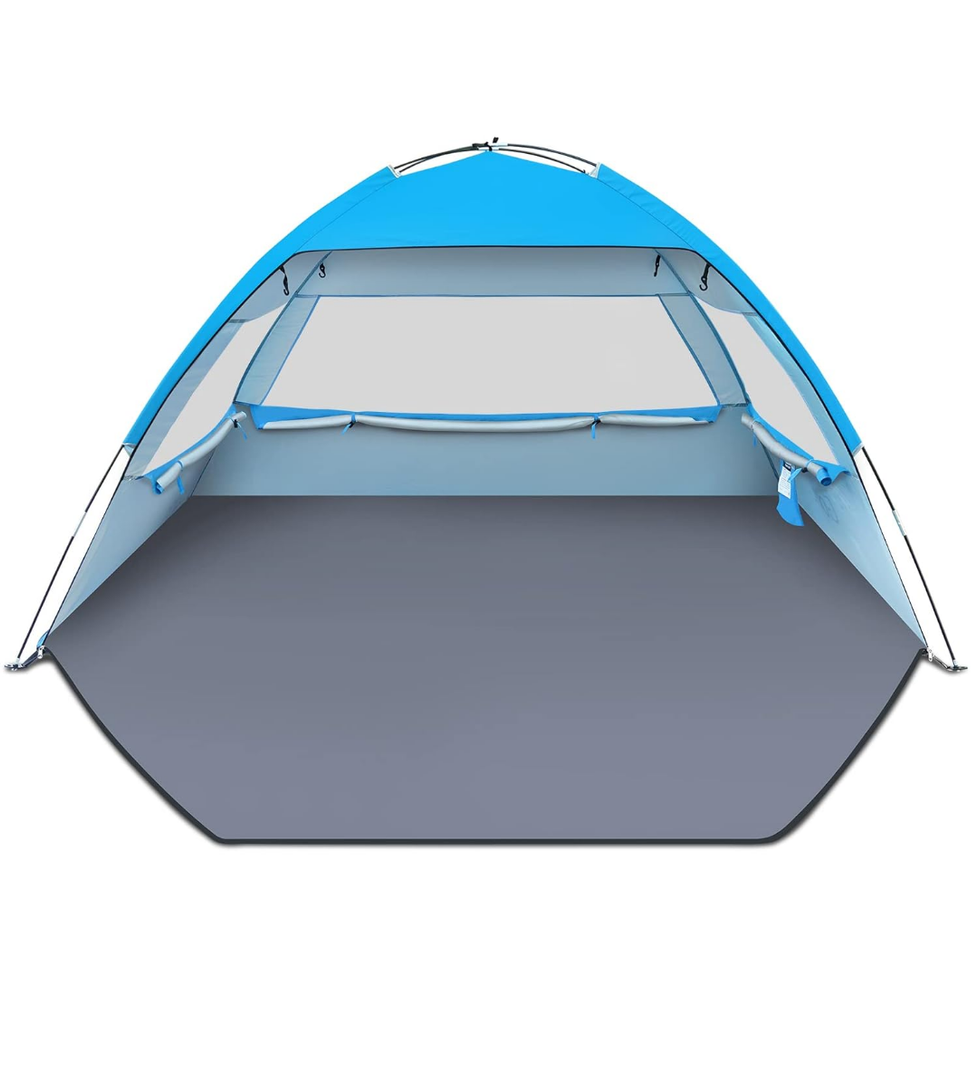 Gorich Beach Tent Sun Shelter for 3/4-5/6-7/8-10 Person with UPF 50＋ UV Protection, Lightweight & Easy Setup Beach Shade Canopy, Portable Beach Shade Tent Beach Cabana