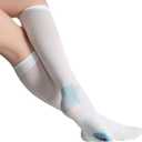 TED Hose Compression Stockings for Women & Men,Anti Embolism Knee-High Compression Socks with Inspection Hole,15-20mmHg Medical Compression Hose,Unisex White (Medium)