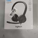 Logitech H390 Wired Headset for PC/Laptop, Stereo Headphones with Noise Cancelling Microphone, USB-A, in-Line Controls, Works with Chromebook - Black