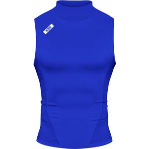 Nxtrnd Men's Turtleneck Compression Tank Top, Sleeveless Mock Neck (Blue), Medium