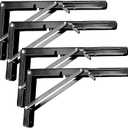 ZOENHOU 4PCS 12 Inch Folding Shelf Brackets, 242lbs Heavy Duty Metal Collapsible Shelf Brackets with Screws, Wall Mounted Hanging Shelves for Workbench, Laundry Station