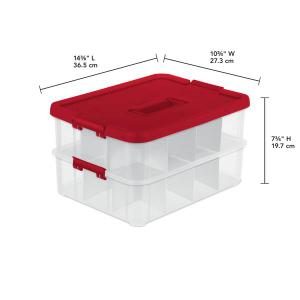 Sterilite 2 Layer Ornament Box