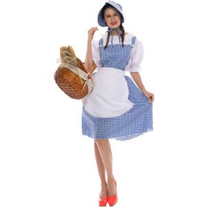 FantastCostumes Women's Dorothy Costume Halloween Classic Cosplay Fairy Tale Kansas Girl Blue and White Plaid Dress (Large)