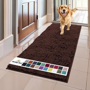 Muddy Mat Shown on TV  Super Absorbent Microfiber Dog Door Mat for Muddy Paws, Non-Slip Washable Pet Rug, Quick Dry Chenille Entryway Carpet, Machine Washable Indoor Outdoor mat, Brown 59"x24"