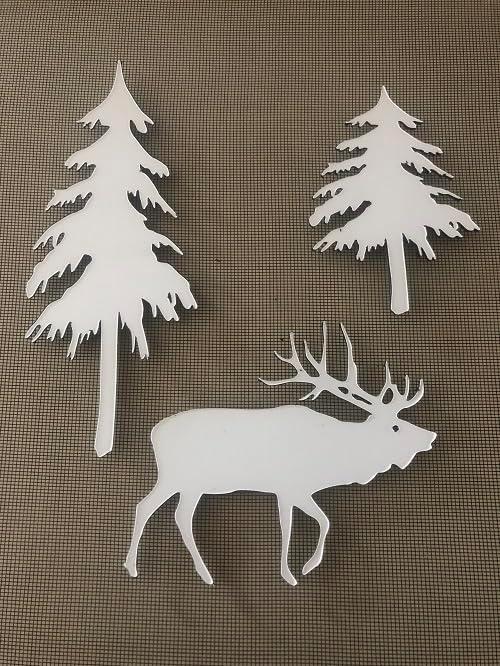 DCentral ELK Flexible Vinyl Safety Screen Magnets: Double-Sided. White-Easier to See Day & Night. Decorative. Helps Stop Walking into Screens, for Non-RETRACTABLES, Size W 10" x L 10"