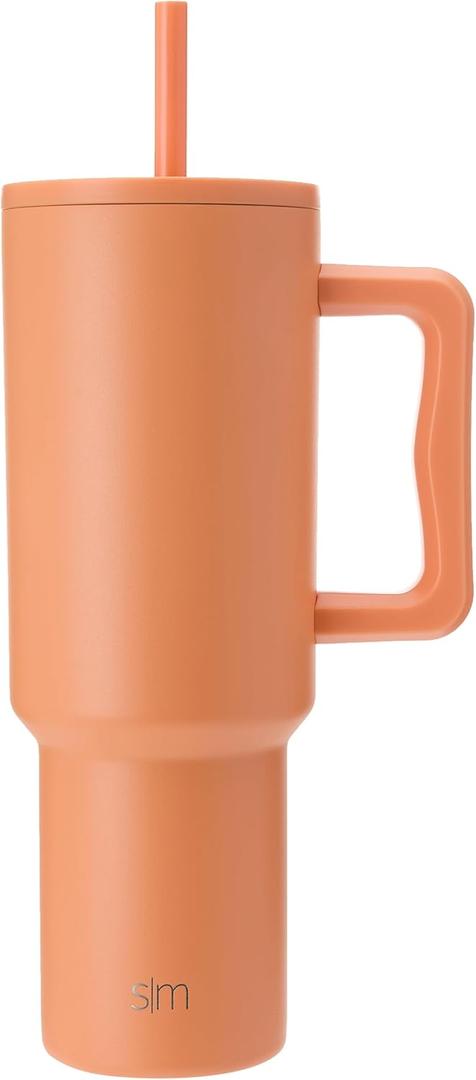 Simple Modern 40 oz Tumbler with Handle and Straw Lid | Insulated Cup Reusable Stainless Steel Water Bottle Travel Mug Cupholder Friendly | Gifts for Women Men Him Her | Trek Collection | Apricot