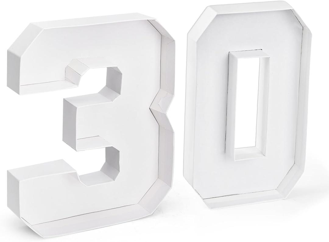30 Set Cardboard Number for Charcuterie 10.2'' Fillable Tray Charcuterie Paper Box for 30th Birthday Anniversary Party Decorations Chocolate Candy Cupcake Container