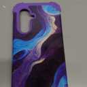 Hocase for Galaxy S25 Plus Case, Shockproof Heavy Duty Protection Soft Silicone Rubber Bumper+Hard Plastic Hybrid Protective Case for Samsung Galaxy S25 Plus (6.7"") 2025 - Blue Purple Marble