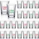Nosiny 24 Pcs Christmas Shot Glasses 1.2 oz Team Naughty Team Nice Novelty Acrylic Shot Cups Acrylic Clear Christmas Party Favors for Adults Supplies Gifts (Tree Style)