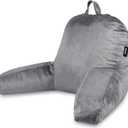 Reading Pillow Premium Backrest Support for Bed, Couch & Floor, Back & Arm Support Reading Pillow for Adults & Teens  Washable Cover, Grey