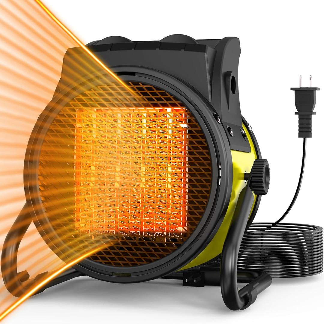 Outdoor Patio Heater, 1500W Outdoor Heaters for Patio Overheat Protection, 3S Fast Heating, Garage Heaters with Long Cord for Greenhouse, Patios, Outdoor Use