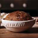 BAKERIA 9" Round Banneton Bread Proofing Basket Set with Starter Jar, Linen Liner, Bread Lame, Dough & Bench Scraper, Bread Whisk  Complete Artisan Sourdough Baking Kit